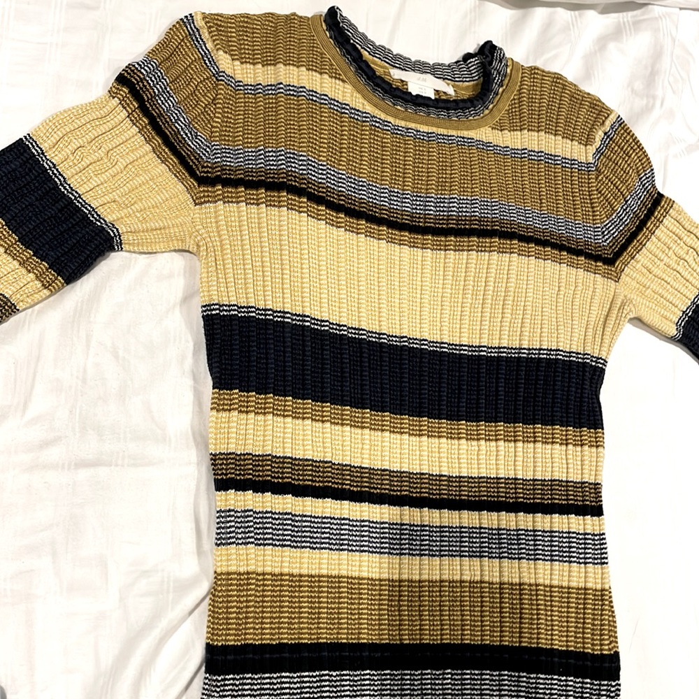 H&M striped dress. full length knit bodycon t-shirt style